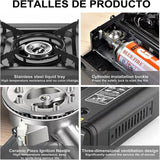 3000W Camping Stove 1-Burner Butane Stove 8000 BTU Portable Camping Stove Push-Button Stater W/ Case
