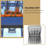Adjustable Folding Step in Plated Silver Stainless Steel for Trucks and Trailers