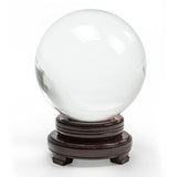 Crystal Ball 150mm Clear Crystal Ball Artificial Glass Crystal Ball Magic Healing Crystal Sphere Ball Lense Ball with Wooden Stand In Australia - Darrahopens