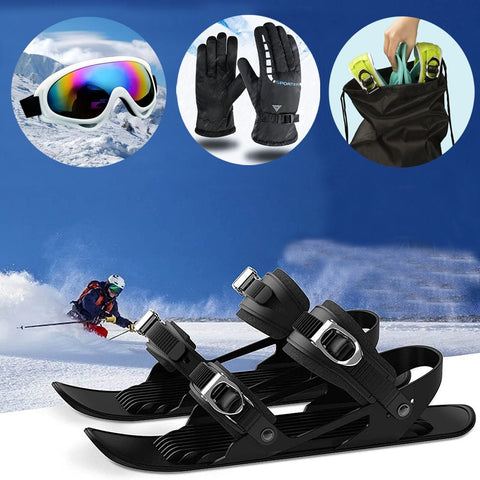 Mini Short Ski Skates for Snow，Mini Short Ski Skates for Snow Pro Version，Adjustable Short Mini Ski Skates，Short Snowskates