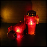 2pcs Cross Candle Light, Red Flickering Flameless Candles Reusable Church Graveyard Led Candles Grave Decorations