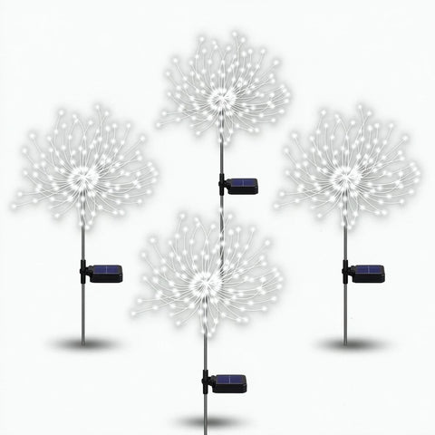 Solar Firework Lights, Garden Lights 4 Pack 120 LED Decorative Lights, Solar DIY Decorative Starburst Lights (Cool White) In Australia - Darrahopens