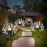 Solar Firework Lights, Garden Lights 4 Pack 120 LED Decorative Lights, Solar DIY Decorative Starburst Lights (Cool White)