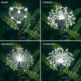 Solar Firework Lights, Garden Lights 4 Pack 120 LED Decorative Lights, Solar DIY Decorative Starburst Lights (Cool White)