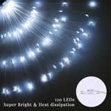 Solar Firework Lights, Garden Lights 4 Pack 120 LED Decorative Lights, Solar DIY Decorative Starburst Lights (Cool White)