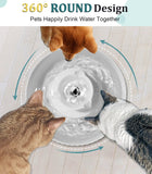 Ceramic Cat Water Fountain, Pet Ceramic Water Fountain Dispenser, 2.1 L Drinking Fountains Bowl for Cats and Dogs(White)