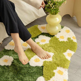 3D Stereo Irregular Rug Flowers Grass Moss Rug for Living Room Bedroom Home Aesthetic Decor Floor Mat Indoor (Moss D 31.5 * 61in) In Australia - Darrahopens