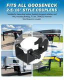 Heavy-Duty Gooseneck Trailer Lock, Gooseneck Lock Fit for Heavy Trailers, Livestock Haulers and RVs - Black