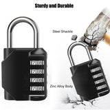 Combination Lock Waterproof 4 Digit Padlocks with Combination Code, Zinc Alloy Combination Lock for Door, Storage, Black (1PCS) In Australia - Darrahopens