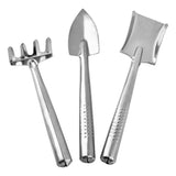 3 Pieces Mini Garden Plant Tool Set Stainless Steel Small Shovel Rake Spade Gardening Kit Lightweight Hand Trowel Transplant