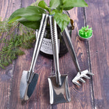 3 Pieces Mini Garden Plant Tool Set Stainless Steel Small Shovel Rake Spade Gardening Kit Lightweight Hand Trowel Transplant