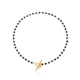 Boho Black Crystal Choker Necklace for Women Teen Girls,Dainty Gemstone Flower Choker Necklace OT Buckle Handmade Jewelry Gifts In Australia - Darrahopens