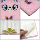 Lovely Animals Notebook Kids Plush Diary for Girls Teens Fuzzy Journal Writing Pad A5 Lined Cute & Creative