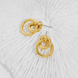 Double Circle Drop Earrings for Women Gold Silver Geometric Hoop Dangle Earrings Round Circle Hoop Earrings Lightweight Statement