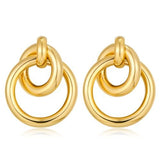 Double Circle Drop Earrings for Women Gold Silver Geometric Hoop Dangle Earrings Round Circle Hoop Earrings Lightweight Statement