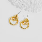 Double Circle Drop Earrings for Women Gold Silver Geometric Hoop Dangle Earrings Round Circle Hoop Earrings Lightweight Statement