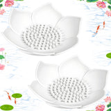 Lotus Shower Steamer Tray, Silicone Soap Dish, 2 Pack Lotus Flower Shape Shower Steamer Tray Small Self Draining Bar Soap Holder In Australia - Darrahopens