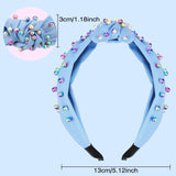 2 Pieces Headbands for Women Pearl Knotted Girls Headband Colorful Jeweled Embellished Gem Hairband Faux Pearl