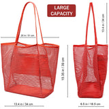 Beach Bag for Women Mesh Beach Tote Bag Casual Large Foldable Shoulder Handbag  Bag for Vacation VERSATILE USE In Australia - Darrahopens