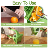 Fruit JuiceSqueezer, Hand Juicer Squeezer, Heavy Duty Manual Fruit Juicer, Orange Squeezer Hand Press (Green)