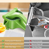 Fruit JuiceSqueezer, Hand Juicer Squeezer, Heavy Duty Manual Fruit Juicer, Orange Squeezer Hand Press (Green)