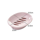 Soap Cover PP Material Soap Dish Drain Box for Household Kitchen and Toilet double-layer design, durable.(Color : Pink)