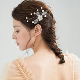 Bridal Hair Accessory with Faux Pearls: U-Shaped 3-Piece Hairpin Set for Wedding Crafted with a smooth edge