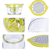Citrus Lemon Orange Juicer Manual Hand Squeezer with Built-in Measuring Cup and Grater,space saving storage Green