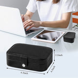 Travel Jewelry Box,PU Leather Small Jewelry Organizer for Women Girls,Portable Mini Travel Case Display Storage Holder Boxes
