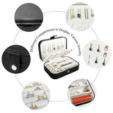 Travel Jewelry Box,PU Leather Small Jewelry Organizer for Women Girls,Portable Mini Travel Case Display Storage Holder Boxes