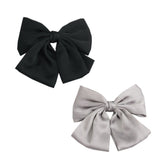 Set of 6 Big Satin Solid 8 Inch Bow Hair Clips Women Barrettes Oversize stylish big bow clips make