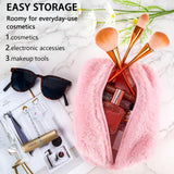 Makeup Bag for Women Medium Travel Cosmetic Bag Cute Plush Pink Makeup Pouch for Purse Zipper Toiletry Bag Organizer Cute In Australia - Darrahopens