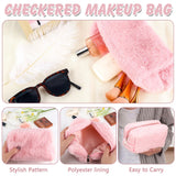 Makeup Bag for Women Medium Travel Cosmetic Bag Cute Plush Pink Makeup Pouch for Purse Zipper Toiletry Bag Organizer Cute In Australia - Darrahopens