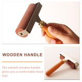 Soft Rubber Roller, Brayer Ideal for Anti Skid Tape Construction Tools, Print, Ink and Stamping Tools(4-Inch, Brown)
