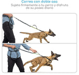 Dog Running Waist Harness with Leashes Handless Dog Leash with Adjustable Belt, Double Bungee Design - Perfect for Running