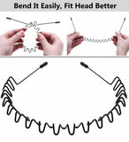 Metal Men Headbands Women Hair Bands, Unisex Black Wavy, Spring And Summer Outdoor Sports Headbands, Fashion Simple (1pcs) In Australia - Darrahopens