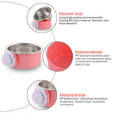 Crate Dog Bowl Removable Stainless Steel Water Food Feeder Bowls Cage Coop Cup for Cat Puppy Bird Pets (Small, Pink) In Australia - Darrahopens
