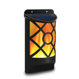 Solar Flame Lights Outdoor, Waterproof Flickering Flame Solar Lights  Solar Powered Wall Mounted Night Lights Lattice Design
