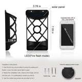Solar Flame Lights Outdoor, Waterproof Flickering Flame Solar Lights  Solar Powered Wall Mounted Night Lights Lattice Design