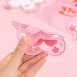 2PCS Cute Cherry Blossom PVC Home Tea Mug Pink Flower Pattern Anti-Skid Pot Bowl Pad Placemat for Desk Drink DecorAccessories