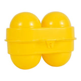 Mini Egg Holder 2 Grids Egg Storage Container Picnic Camping Egg Carrier with Fixed Handle The portable handle Yellow
