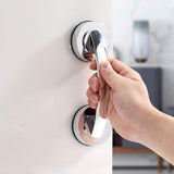 Powerful Suction Cup Glass Mirror Door Handle, Refrigerator Drawer Bathroom Suction Cup Wall handrail, Bathtub  (Silver )