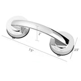 Powerful Suction Cup Glass Mirror Door Handle, Refrigerator Drawer Bathroom Suction Cup Wall handrail, Bathtub  (Silver )