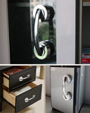 Powerful Suction Cup Glass Mirror Door Handle, Refrigerator Drawer Bathroom Suction Cup Wall handrail, Bathtub  (Silver )