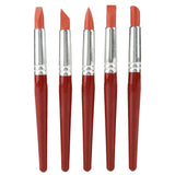 5Pcs Red Large-sized Rubber Tip Paints Silicon Brushes Sculpture Pottery Clay Shaping Carving Tool will not be easily damaged. In Australia - Darrahopens