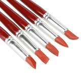 5Pcs Red Large-sized Rubber Tip Paints Silicon Brushes Sculpture Pottery Clay Shaping Carving Tool will not be easily damaged.