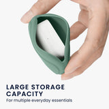 Silicone Headphone Pouch - Organizer Case for Earbuds USB Cable Charger - Headphones Cables Accessories Storage - Green