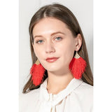 Feather Fringe Earrings for Women A FASHION MUST-HAVE EXCEPTIONAL QUALITY  COMFY & LIGHTWEIGHT- Colorful Earrings
