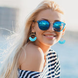 Earrings Boho Summer  Earrings for Women Bohemian Raffia Braid Straw Wicker Round Drop Earrings Lightweight Beach Party In Australia - Darrahopens