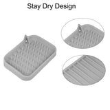 Soap Dish, Keep Soap Dry, Soap Cleaning Storage, for Home Bathroom Kitchen, Silicone,EASY TO USE Gray
